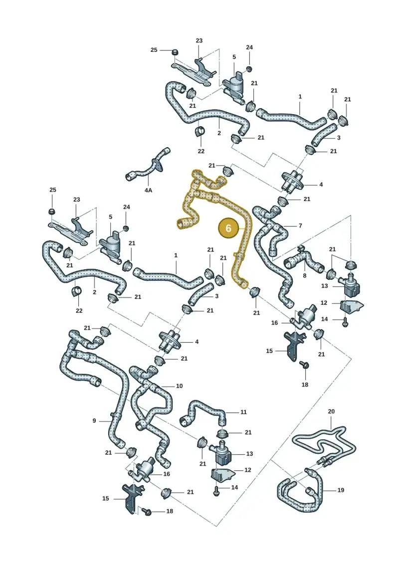 8K0819332K — Audi A4L 2.0 (2008-2012) diagram 669819075, position 6