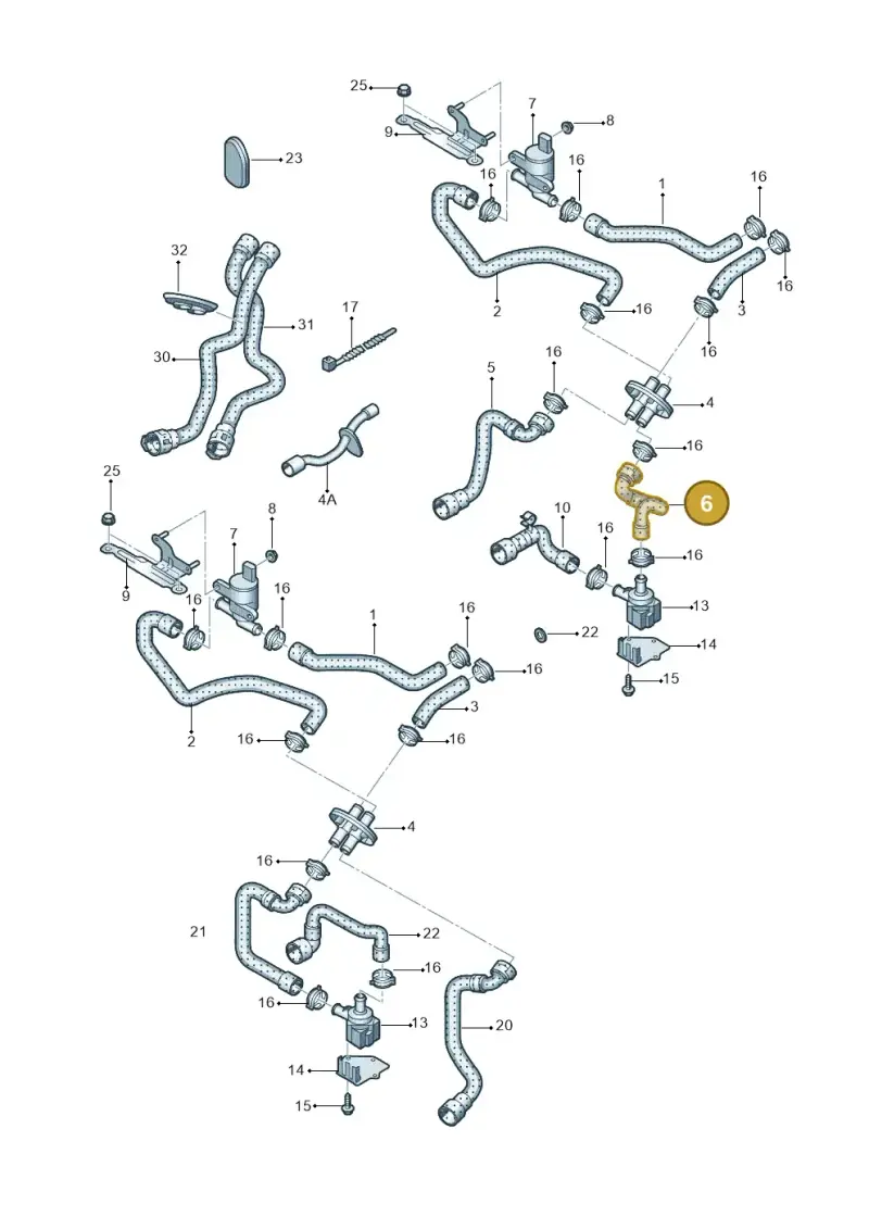 8K0819334AM — Audi A4L 2.0 (2008-2012) diagram 669819070, position 6