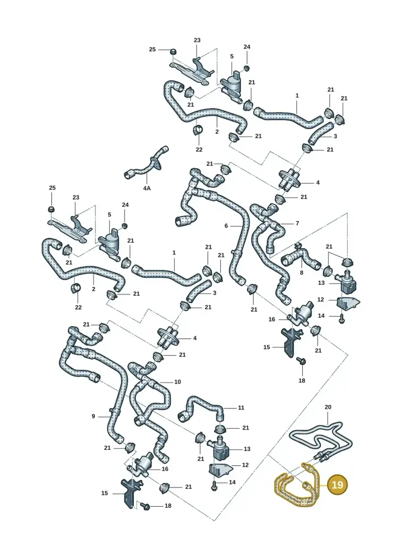 8K0819337A — Audi A4L 2.0 (2008-2012) diagram 669819075, position 19