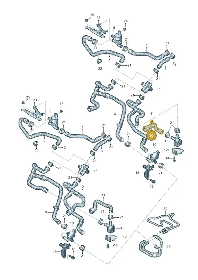 8K0819342K — Audi A5 Sportback (2011-2017) diagram 724819550, position 8
