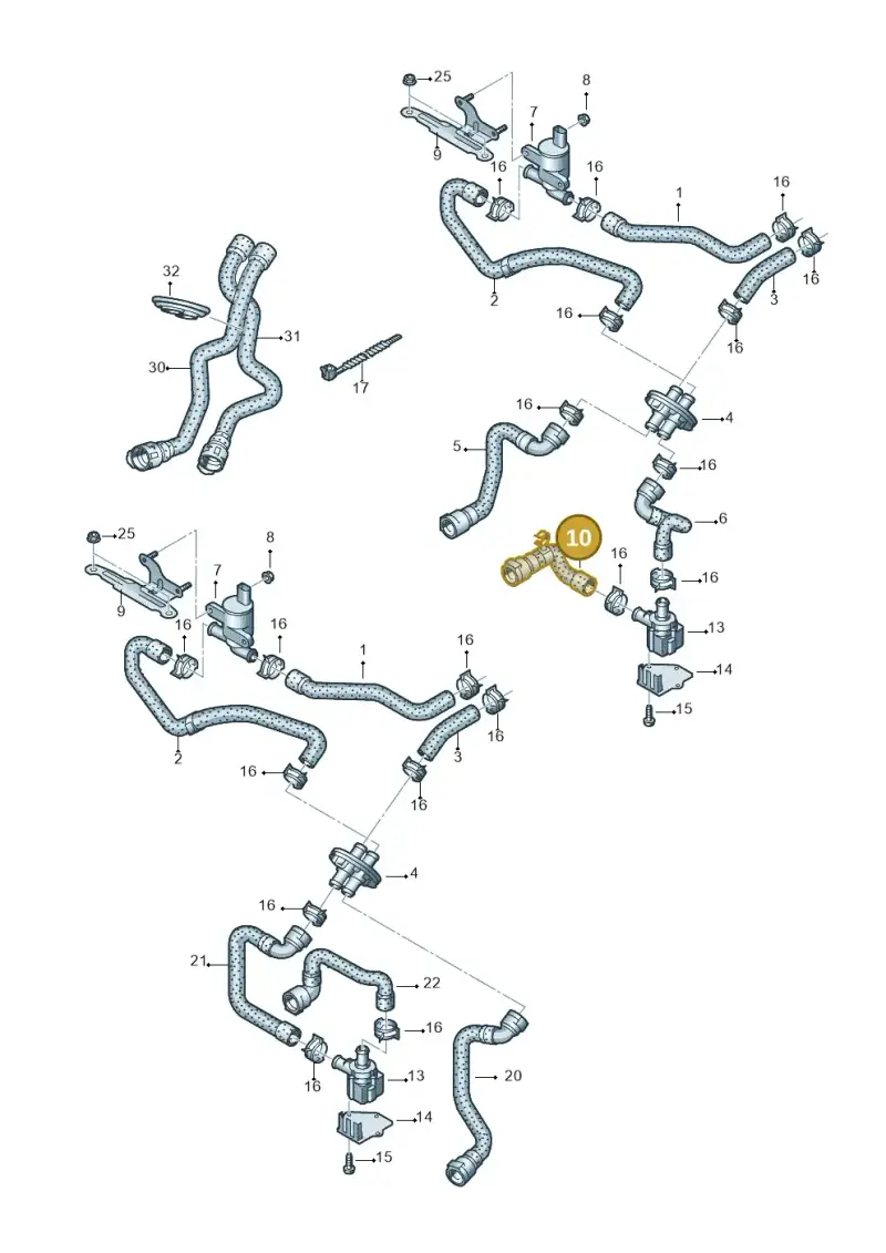 8K0819342K — Audi A5 Sportback (2011-2017) diagram 724819500, position 10