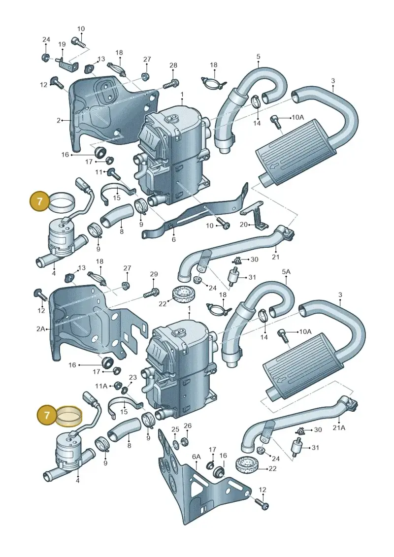 8K0819597 — Audi A6 Av. qu. 3.0 (2012-2018) diagram 620819160, position 7