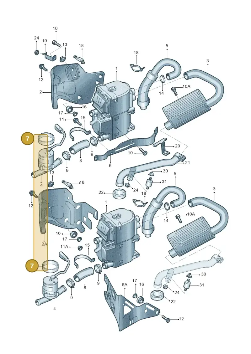 8K0819597 — Audi A4L 2.0 (2008-2012) diagram 669819016, position 7