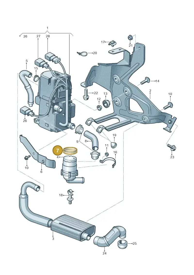 8K0819597 — Audi A8L qu. 3.0 TDI (2013-2018) diagram 696261000, position 7