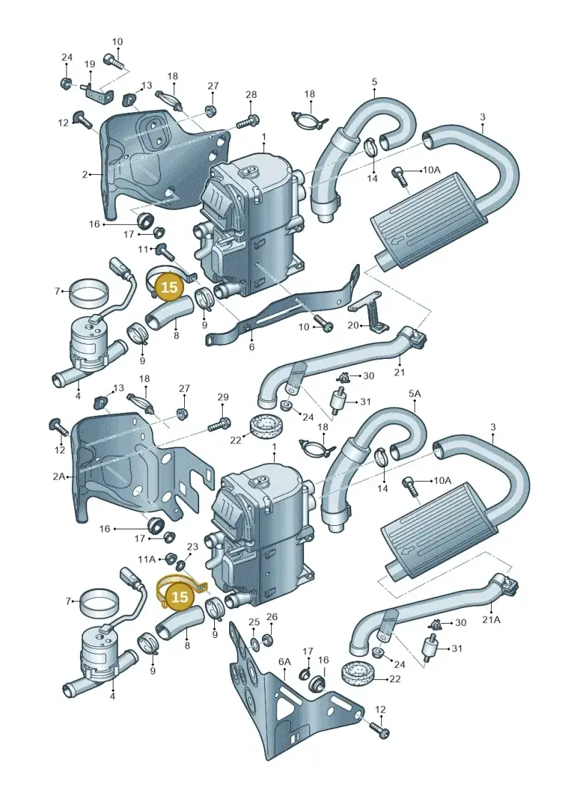 8K0819597A — Audi A6 Av. qu. 3.0 (2012-2018) diagram 620819160, position 15