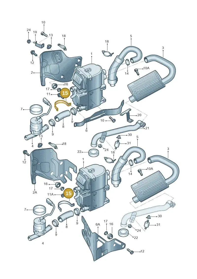 8K0819597A — Audi A4L 2.0 (2008-2012) diagram 669819016, position 15