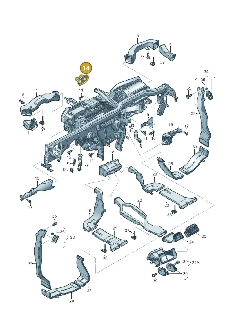 8K0819699A — Audi Q5 qu. 2.0 TDI (2012-2017) diagram 620819370, position 14