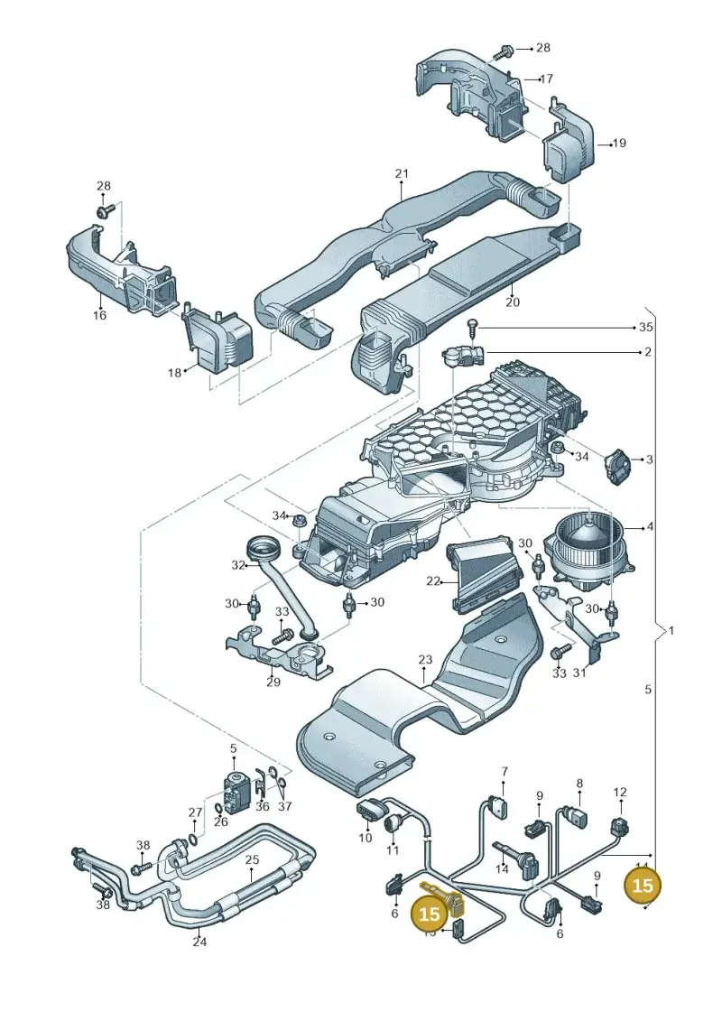 8K0820539 — Audi A8L qu. 3.0 TDI (2013-2018) diagram 696820400, position 15