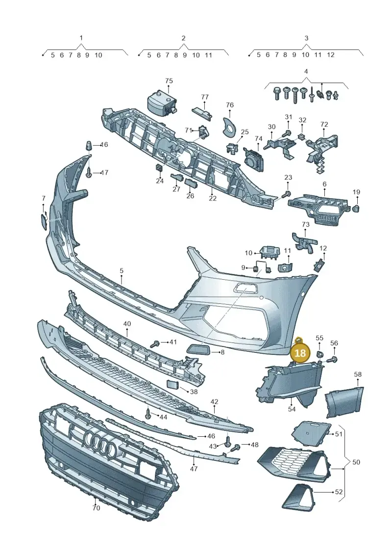 8K0821213A — Audi A7 Sportback (2018-) diagram 435807200, position 18