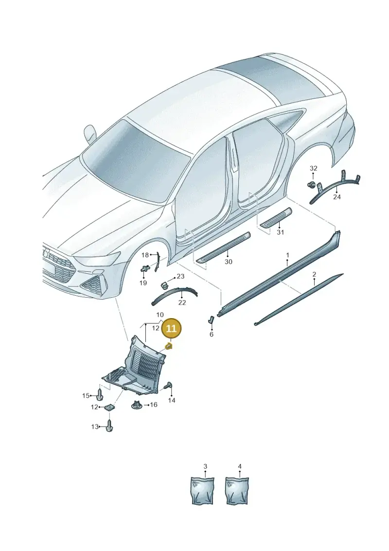 8K0821213A — Audi RS7 Sportback (2019-) diagram 538853000, position 11