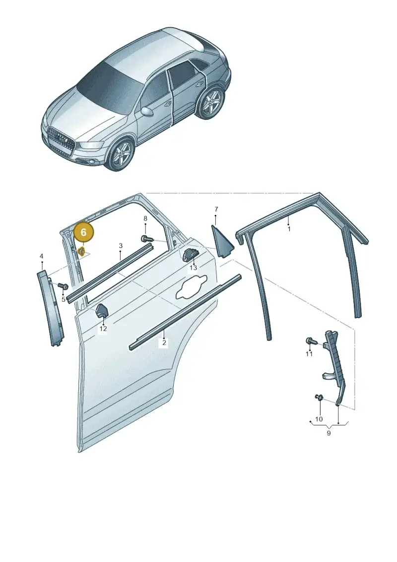8K0837199 — Audi Q3 1.4 (2016-) diagram 728839400, position 6