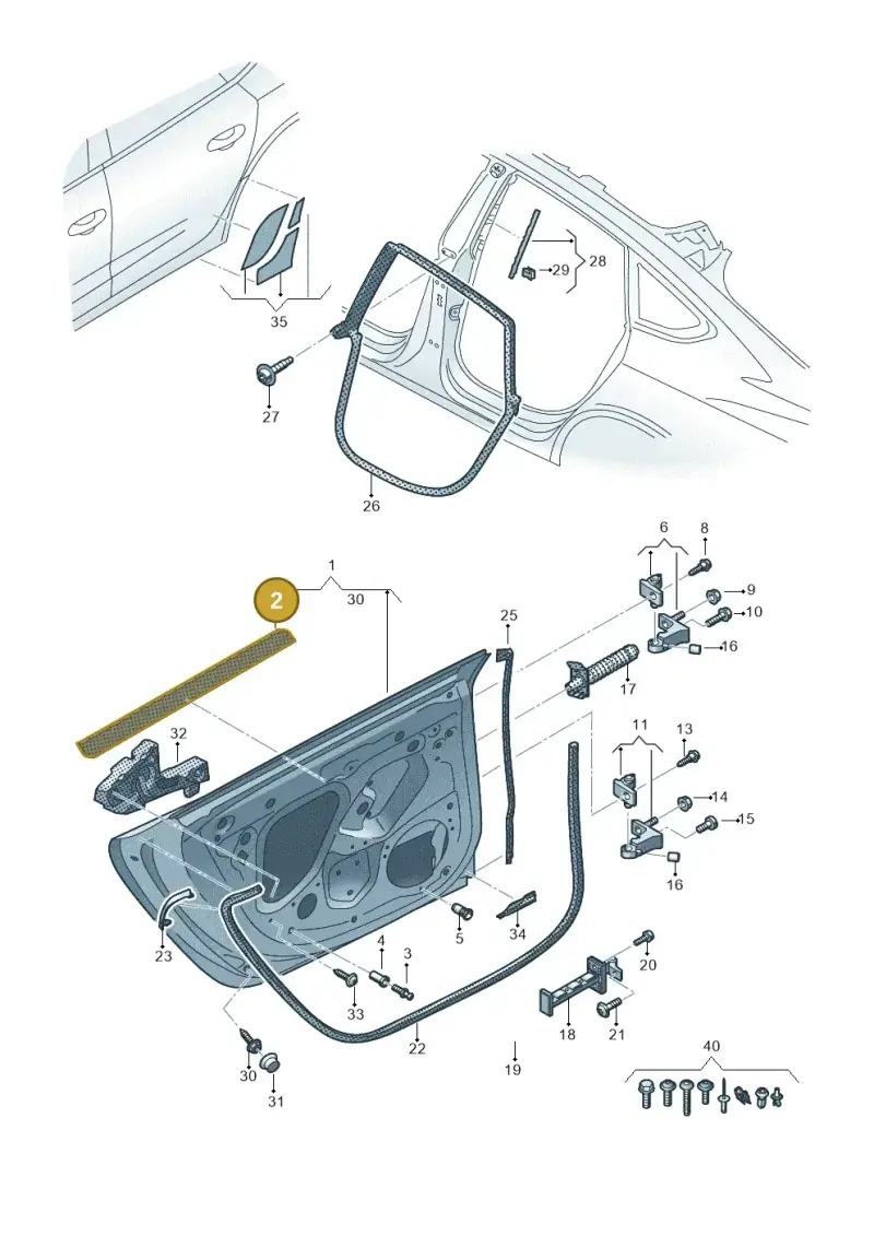 8K0837833A — Audi RS7 Sportback (2019-) diagram 435833100, position 2