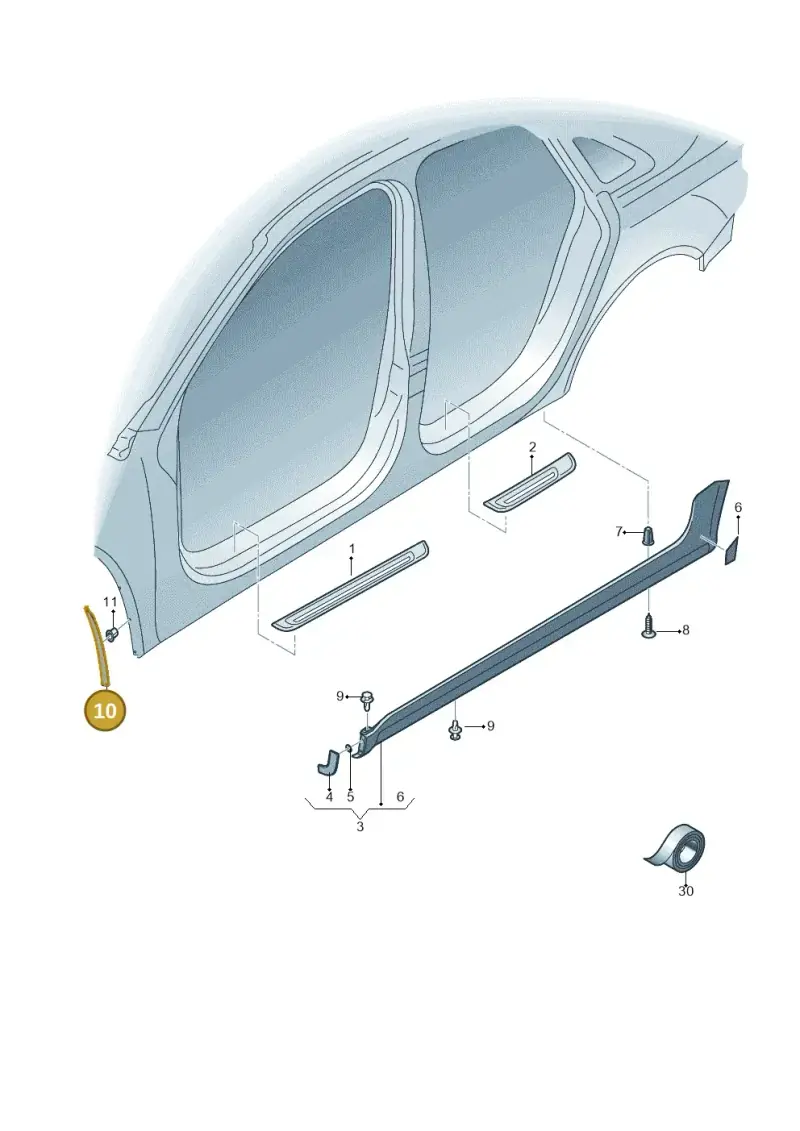 8K0853824A — Audi RS4 Av. qu. 4.2 (2012-2015) diagram 750853000, position 10