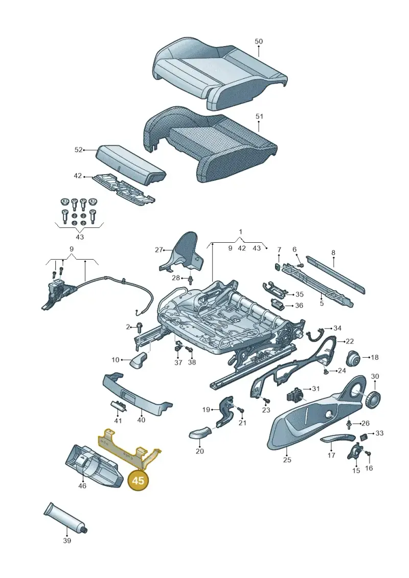 8K0860296B — Audi RS4 Avant (2017-) diagram 849881000, position 45