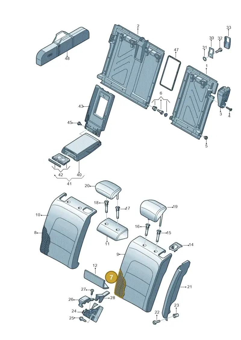 8K0885775D — Audi RS4 Av. qu. 4.2 (2012-2015) diagram 750885700, position 7