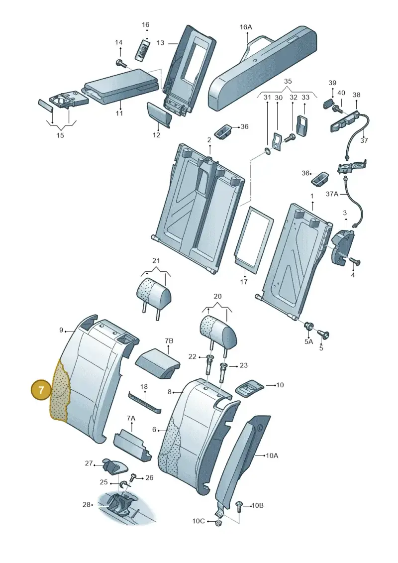 8K0885776F — Audi A5 Sportback (2011-2017) diagram 711885700, position 7