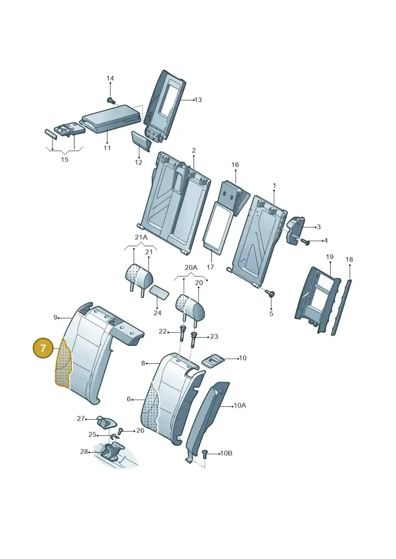 8K0885776G — Audi A4L 2.0 (2008-2012) diagram 669885070, position 7