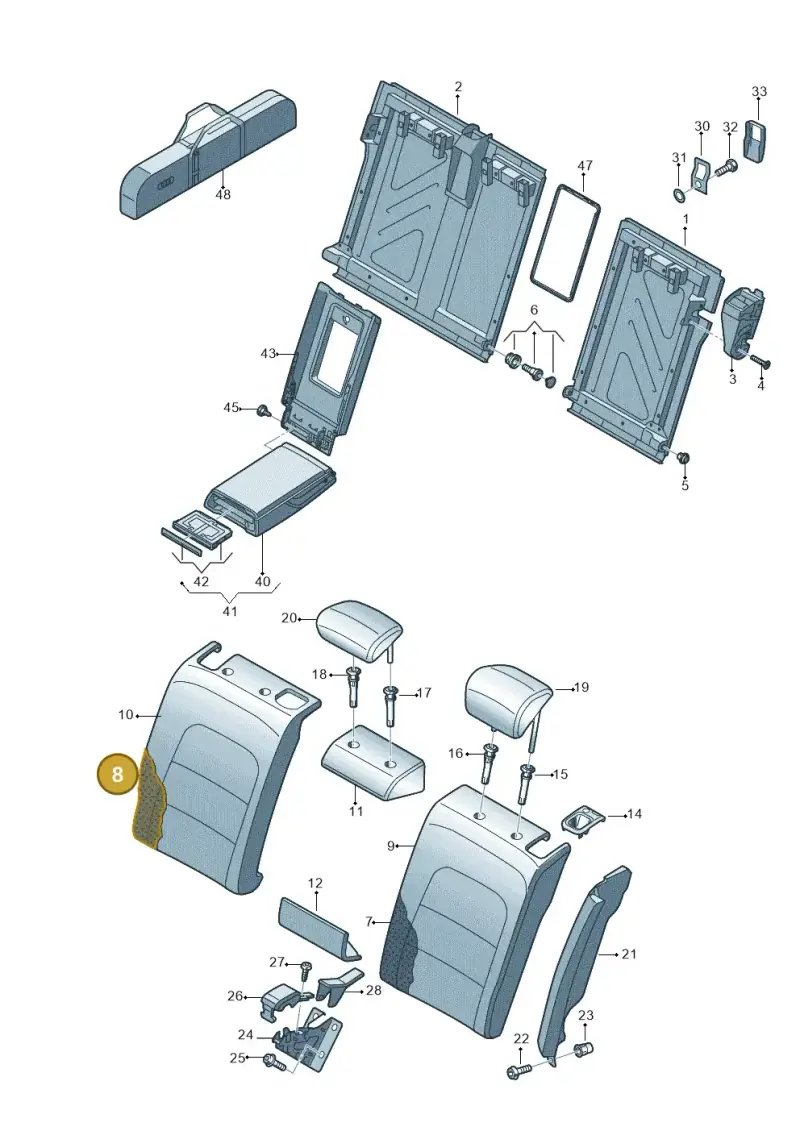 8K0885776G — Audi RS4 Av. qu. 4.2 (2012-2015) diagram 750885700, position 8