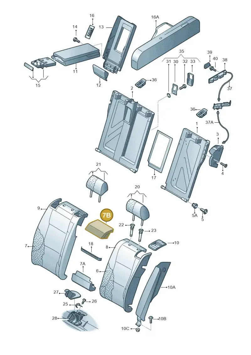 8K0885777 — Audi A5 Sportback (2011-2017) diagram 711885700, position 7B