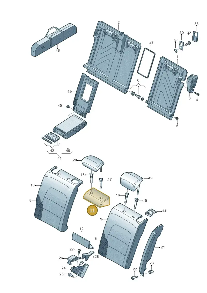 8K0885777 — Audi RS4 Av. qu. 4.2 (2012-2015) diagram 750885700, position 11