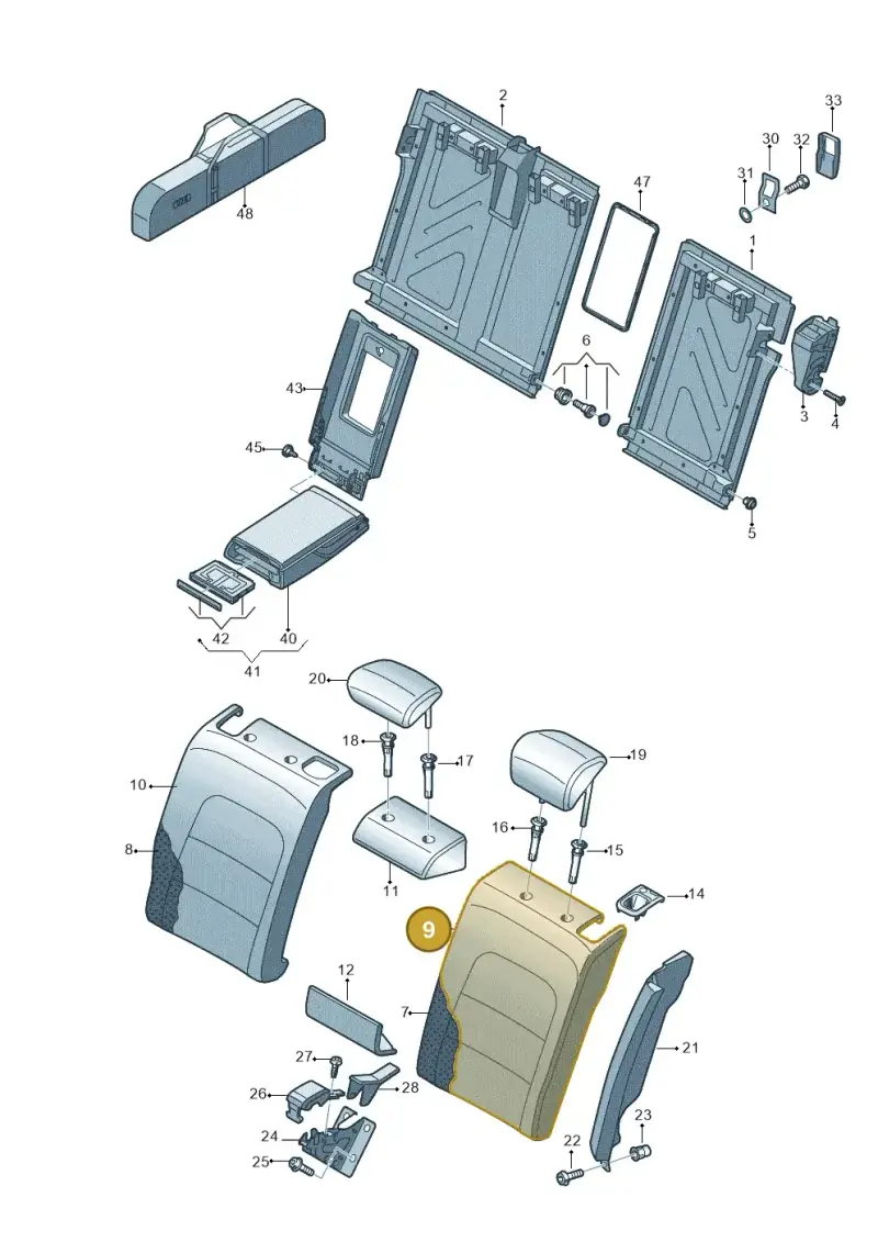 8K0885805BEMMV — Audi RS4 Av. qu. 4.2 (2012-2015) diagram 750885700, position 9