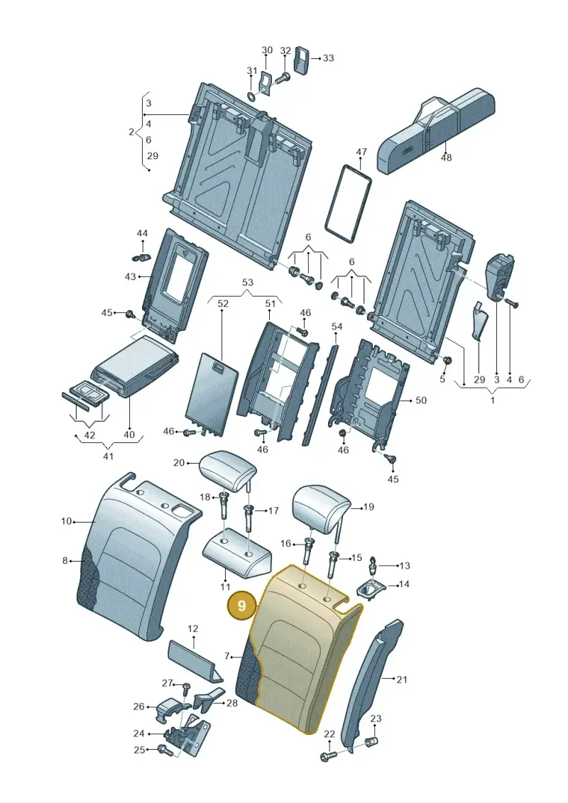 8K0885805BKGEI — Audi A4 Av. Allroad (2008-2016) diagram 636885700, position 9