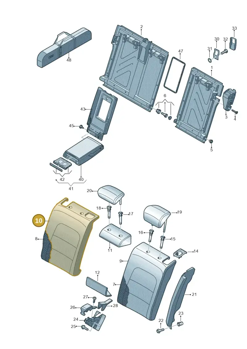 8K0885806BJMMV — Audi RS4 Av. qu. 4.2 (2012-2015) diagram 750885700, position 10