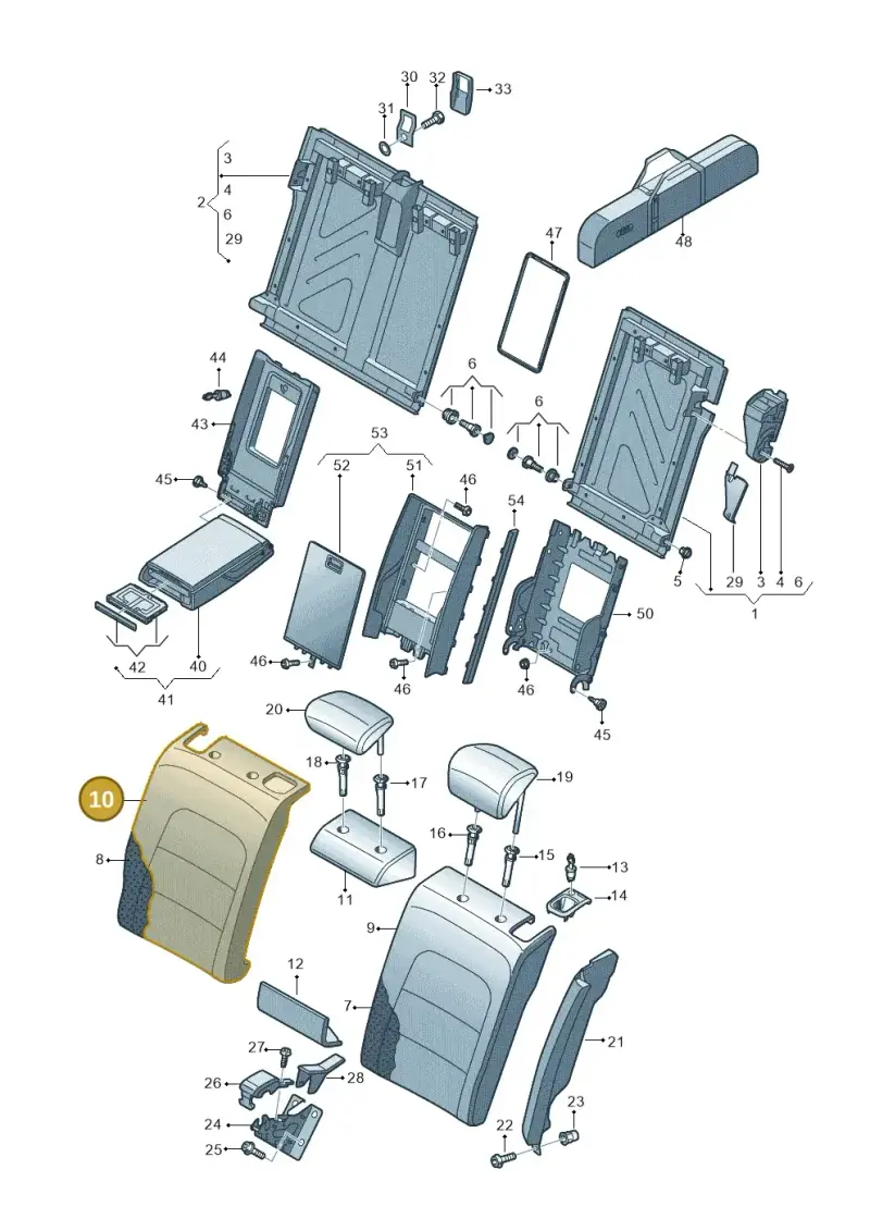 8K0885806M22A — Audi A4 Av. Allroad (2008-2016) diagram 636885700, position 10