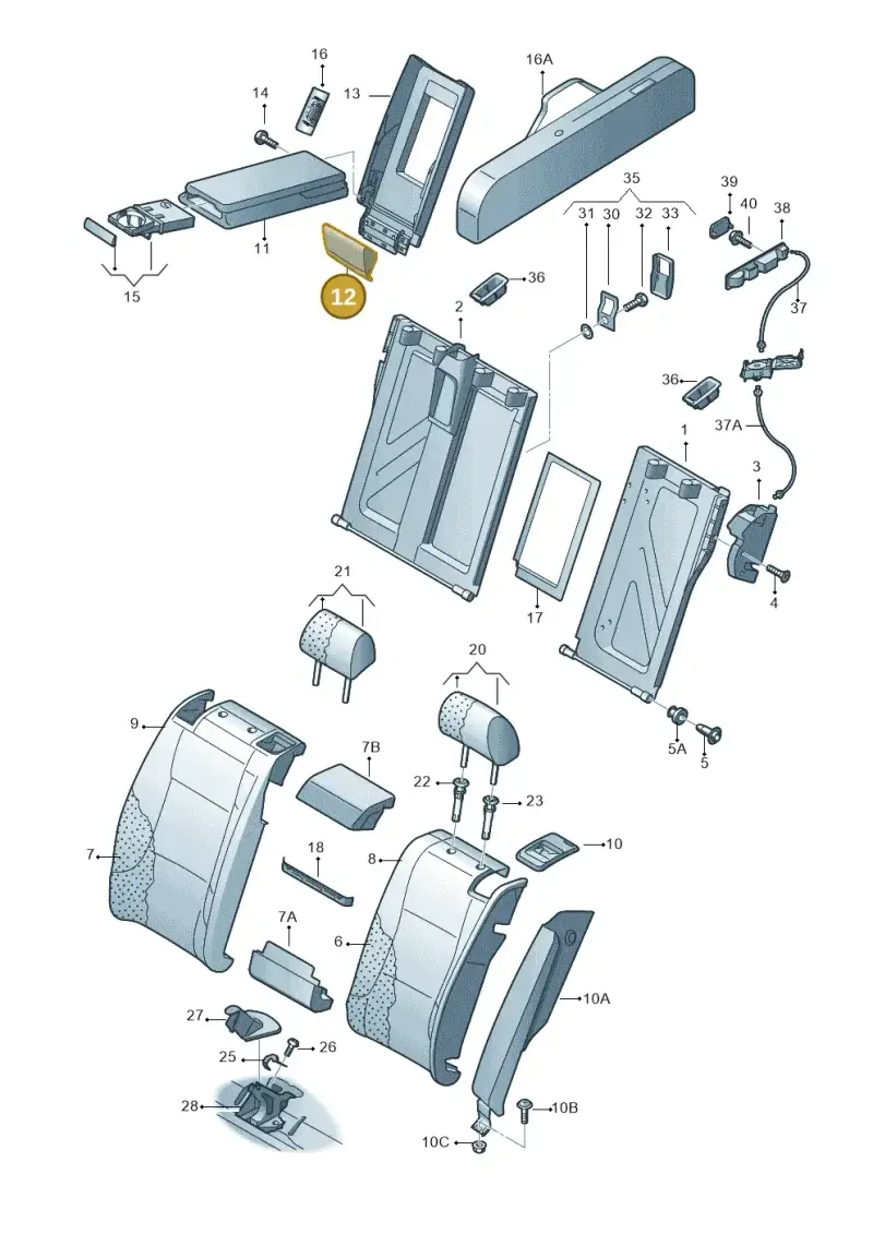 8K0885873J86R — Audi A5/S5 Coupe       08> (2007-) diagram 711885700, position 12