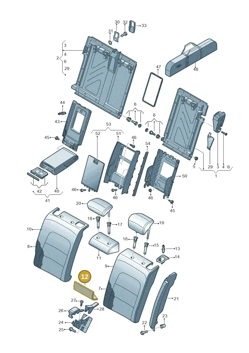 8K0885873J86R — Audi A4 av. 2.0 tdi (2011-2015) diagram 636885700, position 12