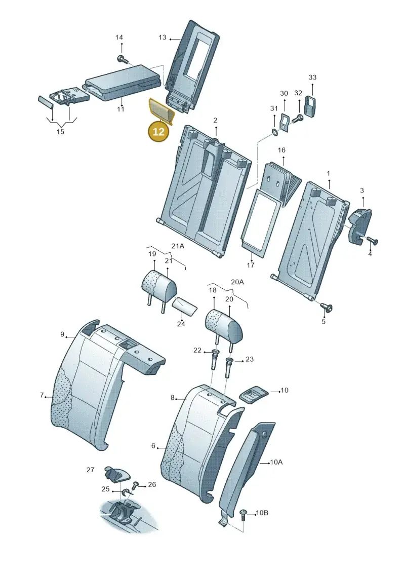 8K0885873S47U — Audi RS5 Coupe (2010-2015) diagram 412885700, position 12