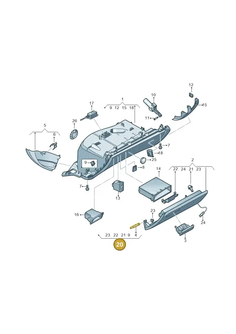 8K0898035 — Audi RS4 Av. qu. 4.2 (2012-2015) diagram 620857200, position 20