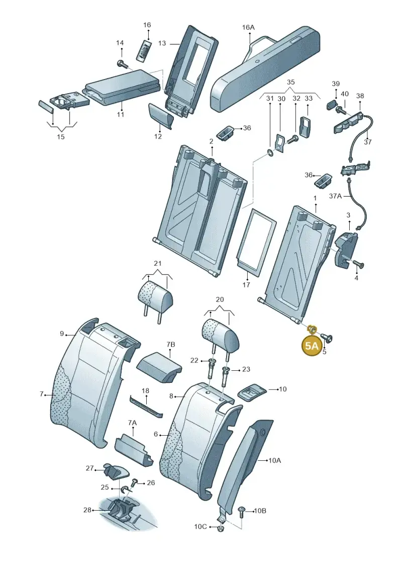 8K0898502 — Audi A5 Sportback (2011-2017) diagram 711885700, position 5A