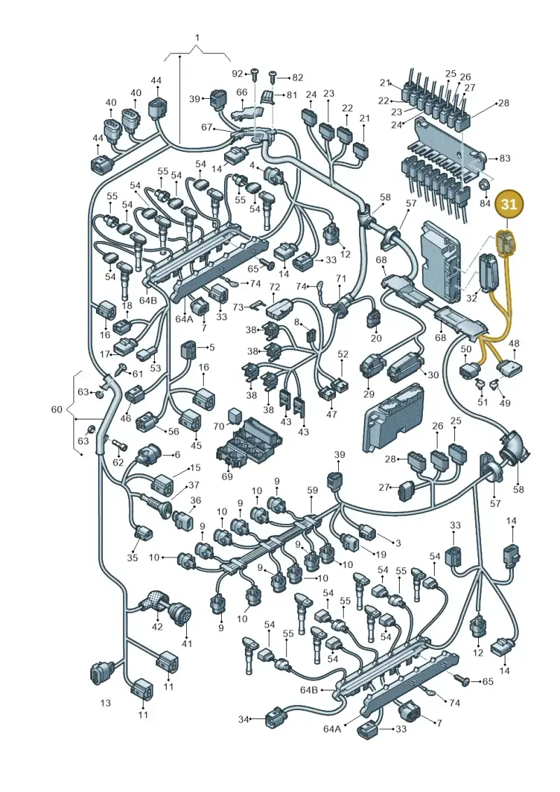 8K0906379 — Audi A8L qu. 3.0 TDI (2009-2014) diagram 696971700, position 31