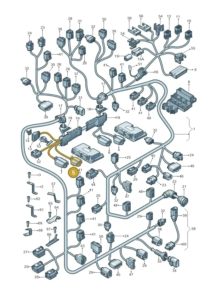 8K0906385B — Audi A8L qu. 3.0 TDI (2009-2014) diagram 696971590, position 5