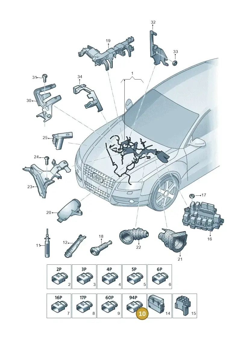8K0906385B — Audi Q5 qu. 2.0 TDI (2012-2017) diagram 736971100, position 10