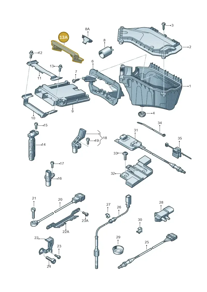 8K0907352 — Audi Q5 qu. 2.0 TDI (2008-2012) diagram 620906000, position 13A