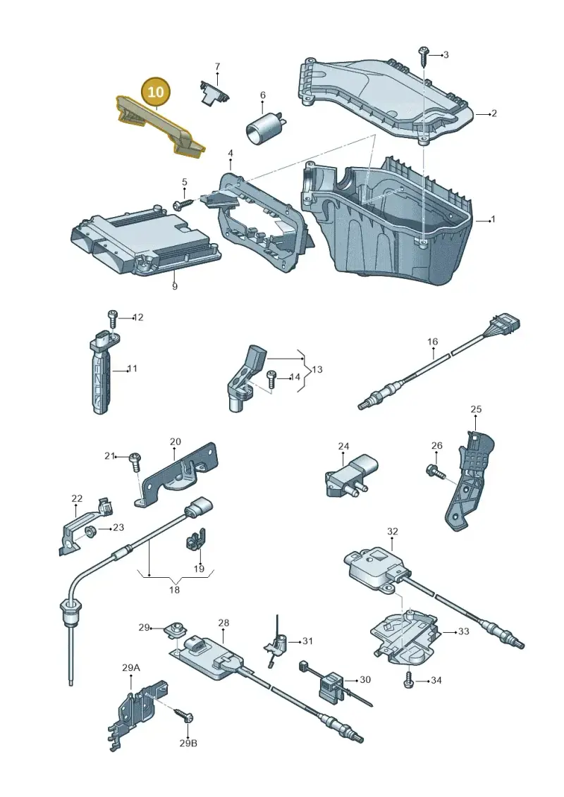 8K0907352A — Audi A5 Sportback (2011-2017) diagram 736906050, position 10