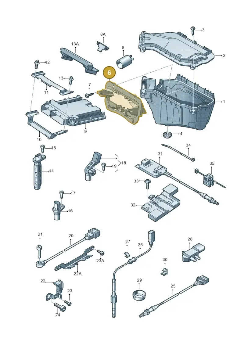 8K0907461D — Audi A4 Av. Allroad (2008-2016) diagram 620906000, position 6