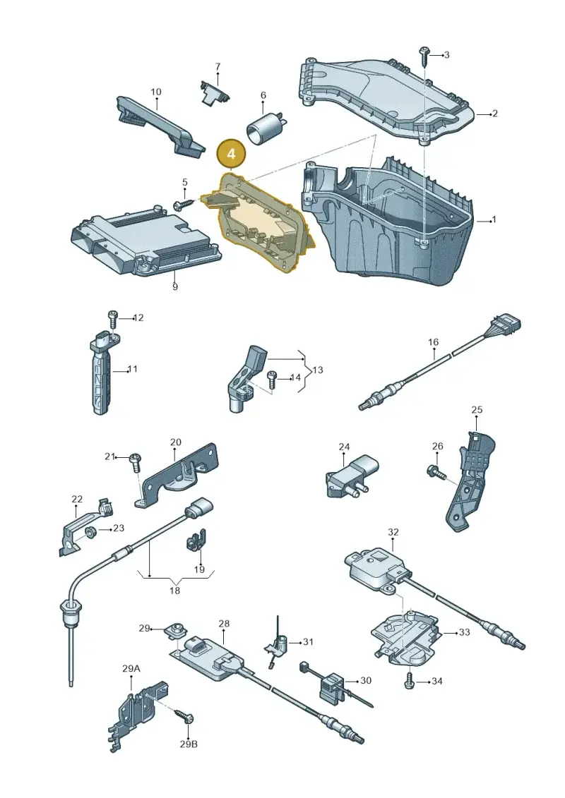 8K0907461D — Audi A5 Sportback (2011-2017) diagram 736906050, position 4