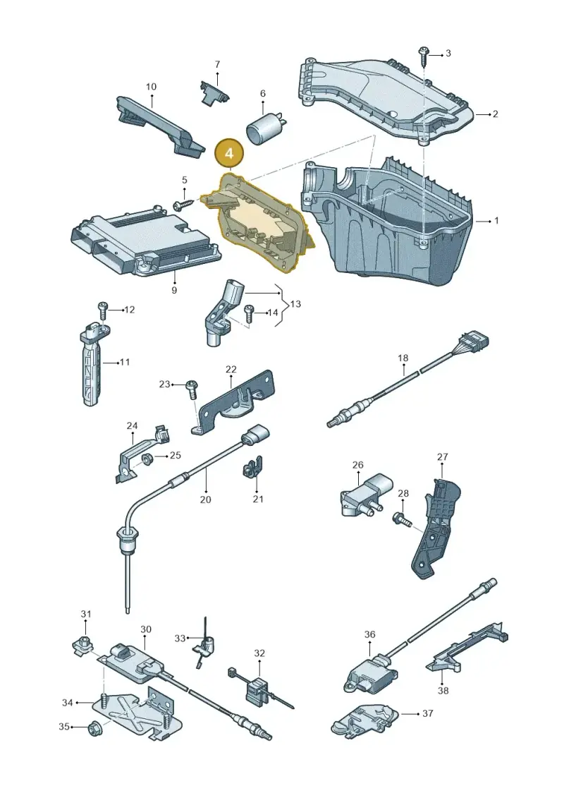 8K0907461D — Audi Q5 qu. 2.0 TDI (2012-2017) diagram 751906050, position 4