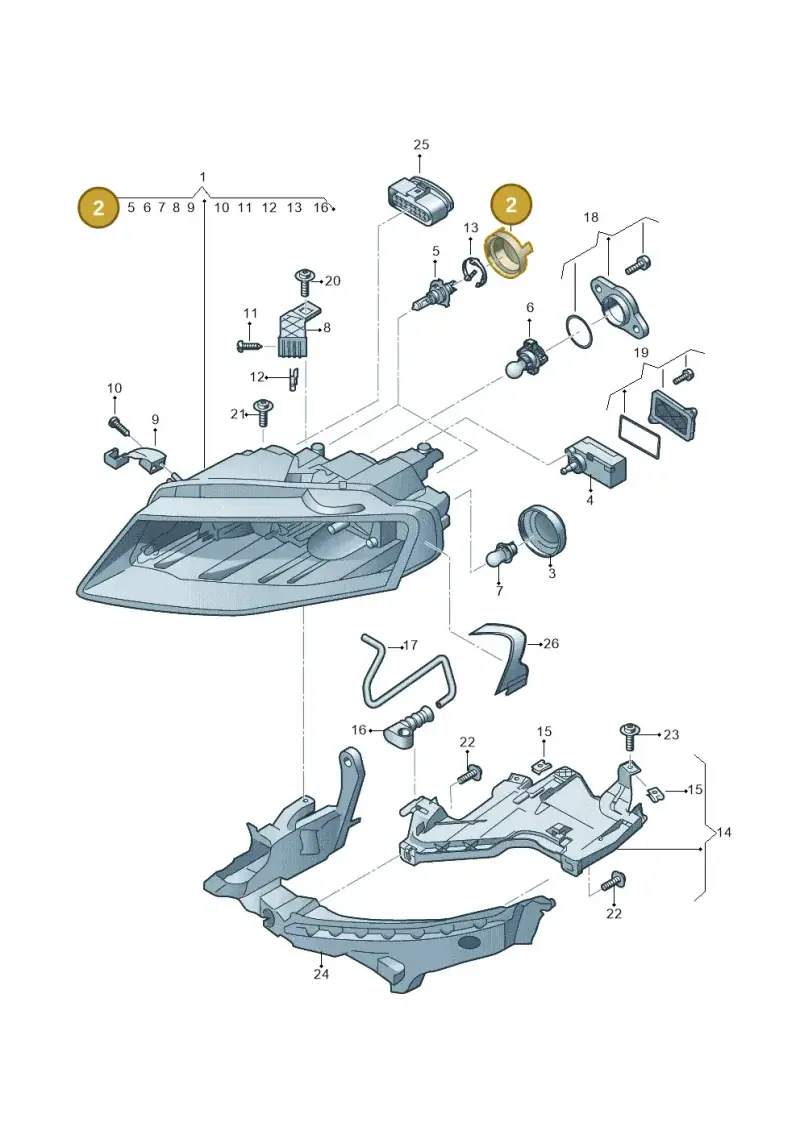 8K0941159 — Audi A4 Av. Allroad (2008-2016) diagram 636941000, position 2