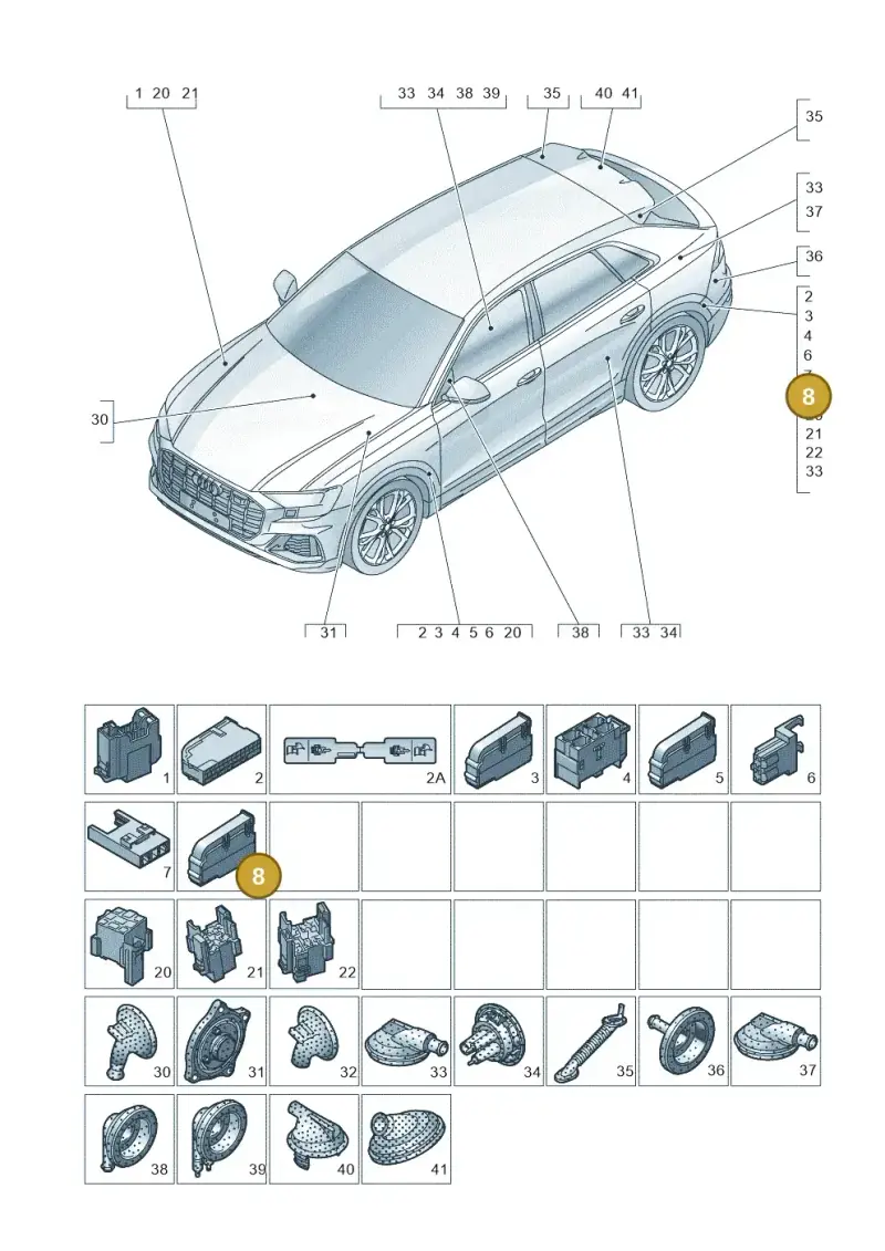 8K0941824 — Audi RS Q8 Quattro (2019-) diagram 429971810, position 8