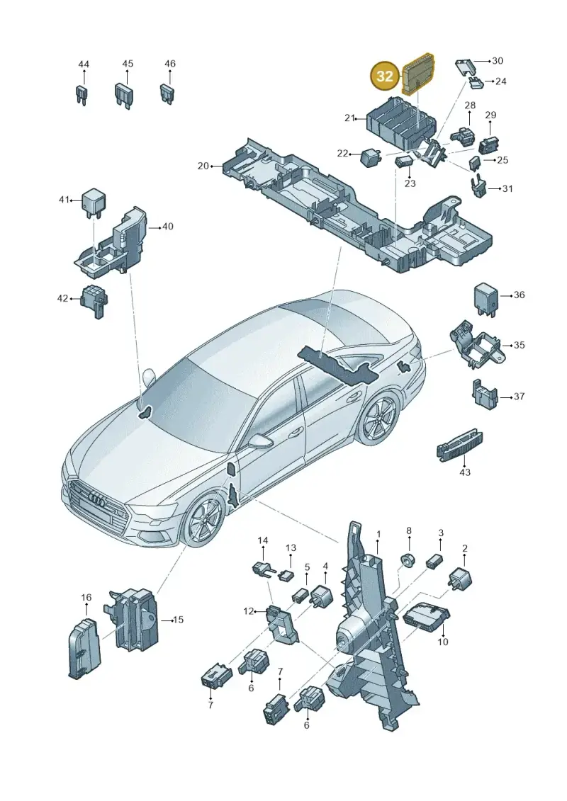 8K0941824 — Audi A6 2.0 (2018-) diagram 430937000, position 32
