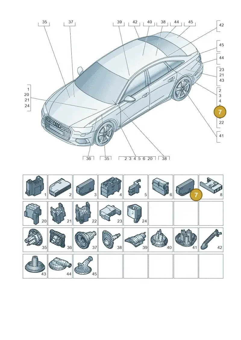 8K0941824 — Audi A6 2.0 (2018-) diagram 430971810, position 7
