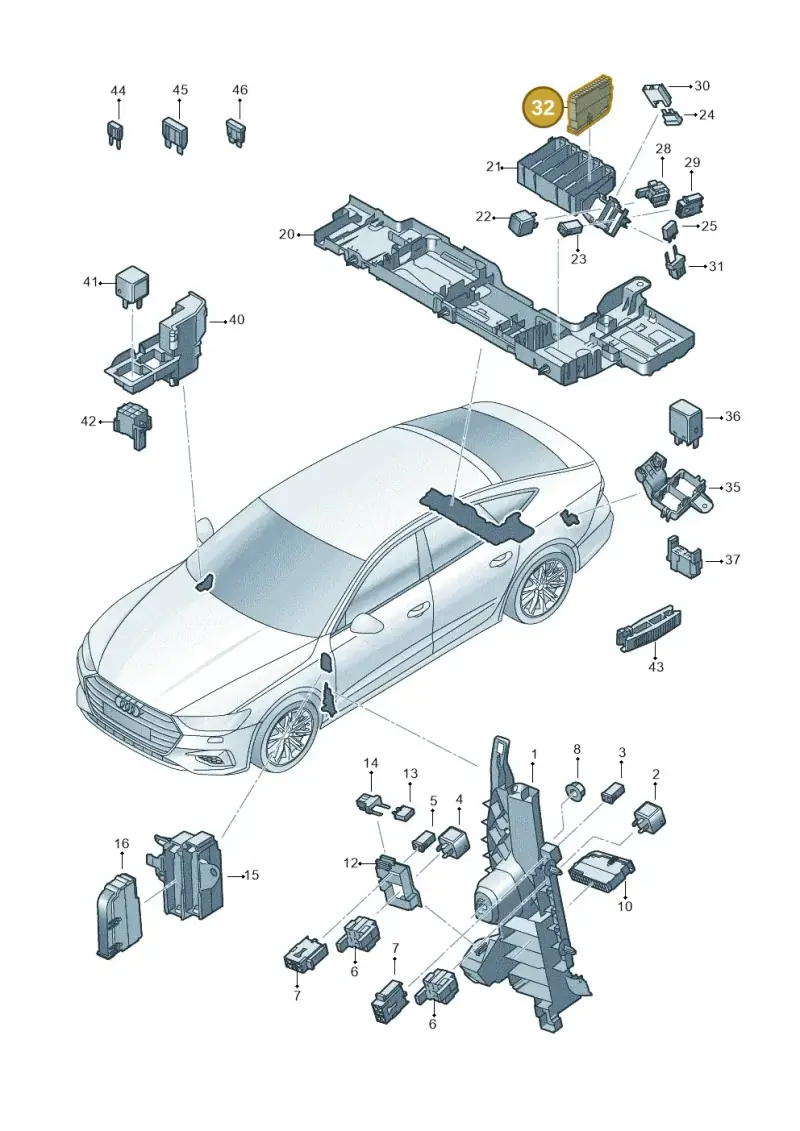8K0941824 — Audi RS7 Sportback (2019-) diagram 435937000, position 32