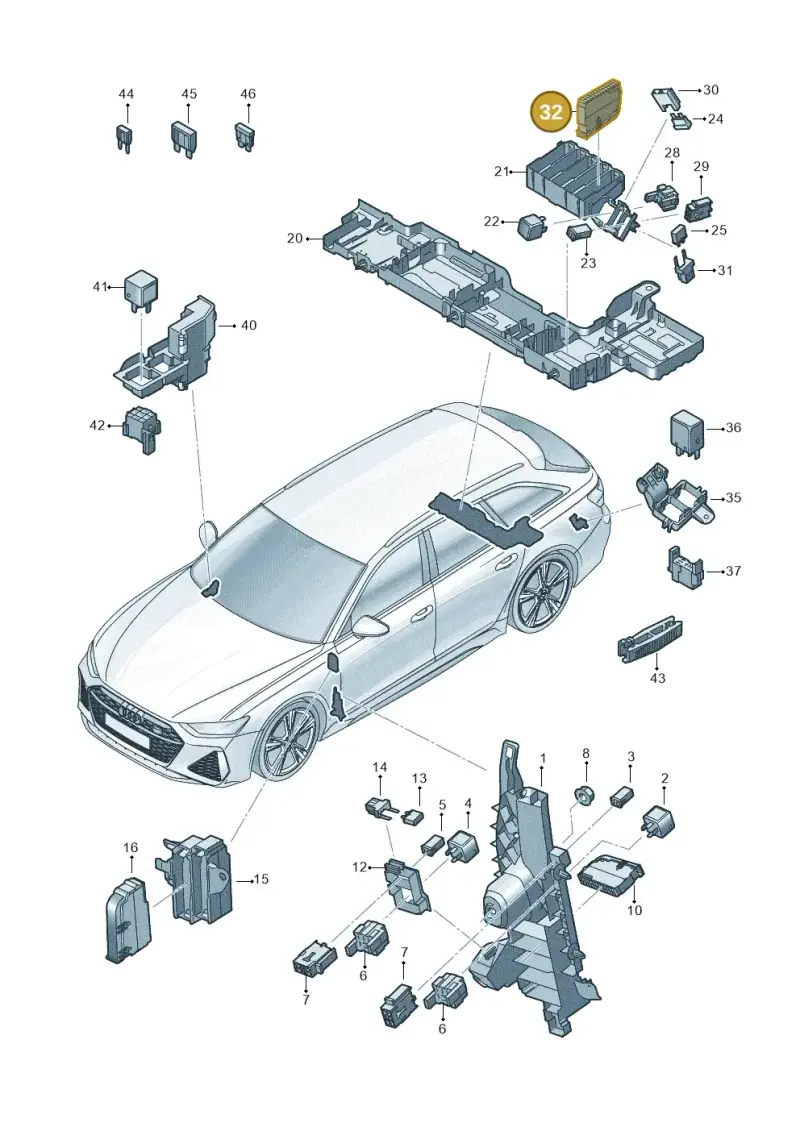 8K0941824 — Audi RS6 Avant (2019-) diagram 537937000, position 32