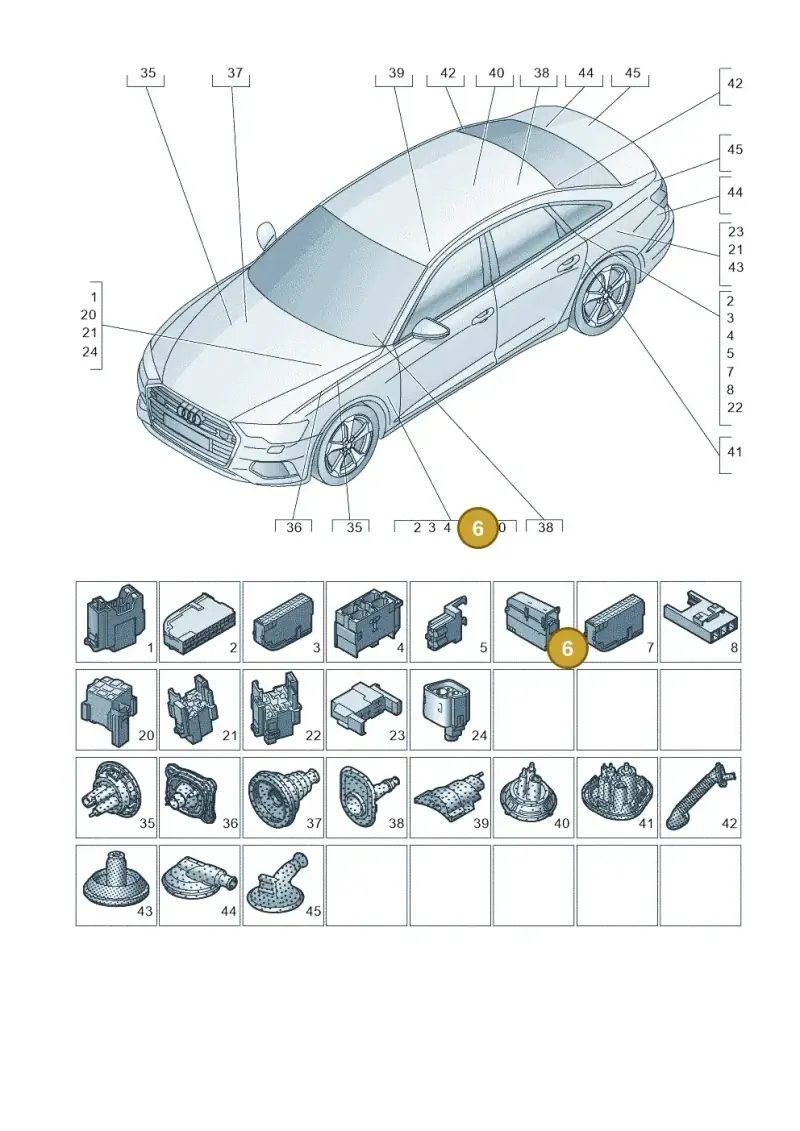 8K0941824D — Audi A6 2.0 (2018-) diagram 430971810, position 6