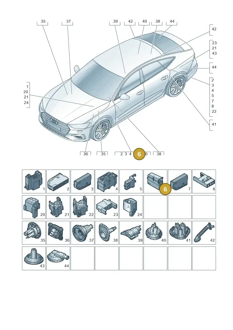 8K0941824D — Audi RS7 Sportback (2019-) diagram 435971810, position 6