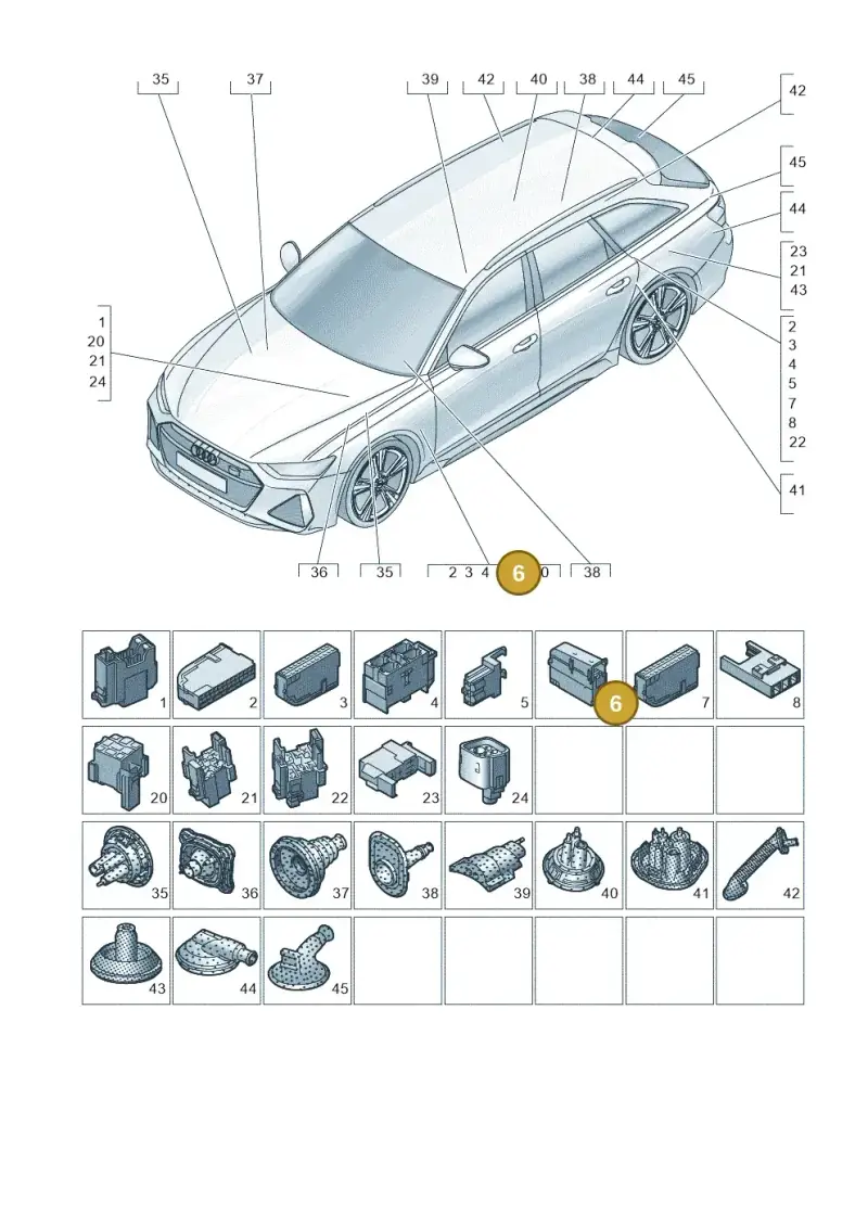 8K0941824D — Audi RS6 Avant (2019-) diagram 537971810, position 6